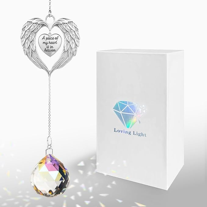 Memorial Sympathy Gifts for Loss of Loved One, in Memory of Loved One Gifts, Bereavement Remembrance Grief Gift for Loss of Mom Husband Son Daughter Dog, Christmas Memorial Suncatcher