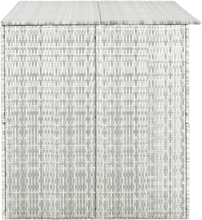 Patio Storage Box,deck box bench,deck box,outdoor storage box,patio furniture, for Patio, Lawn, Backyard, Outdoor, Light Gray 59.1"x39.4"x39.4" Poly Rattan