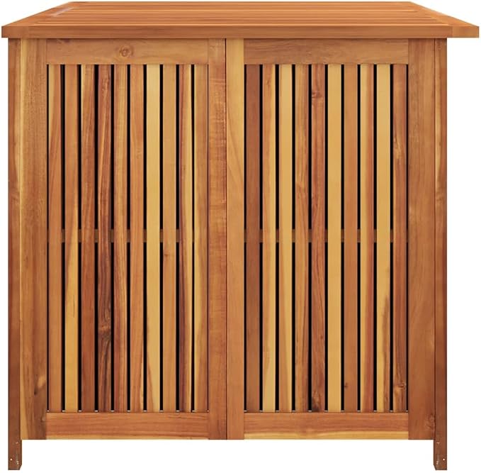 Large Garden Storage Box, Solid Acacia Wood Deck Chest, Rectangular Patio Furniture for Outdoor Backyard Organization, 59.1 x 31.5 x 29.5 Inches