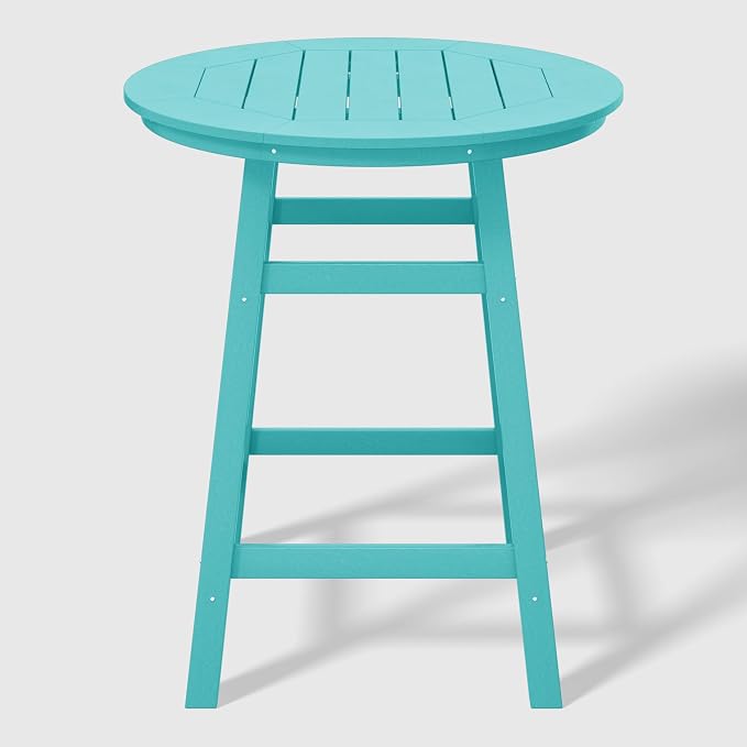 WestinTrends Malibu 5-Piece HDPE Outdoor Patio Dining Bar Bistro Table Set with Counter High Round Bar Stools
