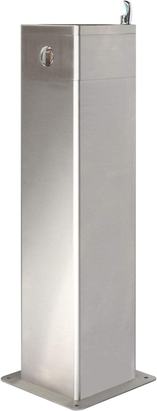 Global Industrial Outdoor Pedestal Drinking Fountain, Stainless Steel