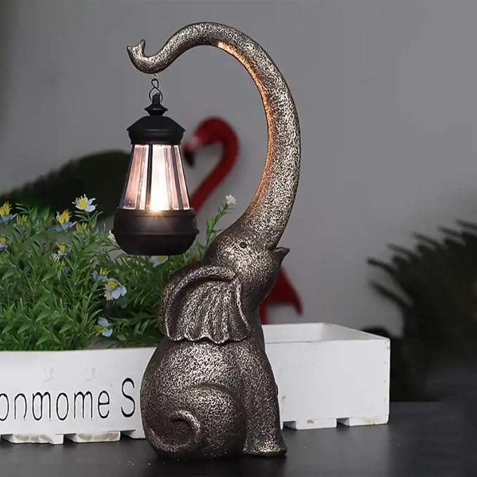 POKSAUAE Solar Powered Elephant Courtyard Light, LED Outdoor Decorative, Path Light Balcony, Courtyard, Mother's Birthday Gift, Women's Garden Gift