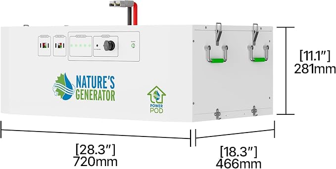 Nature’s Generator Powerhouse Power Addition Plus:4800Wh Power Pod and Four 410W Power Panels,2000W Solar Charging Input, and 1000W Wind Charging Input