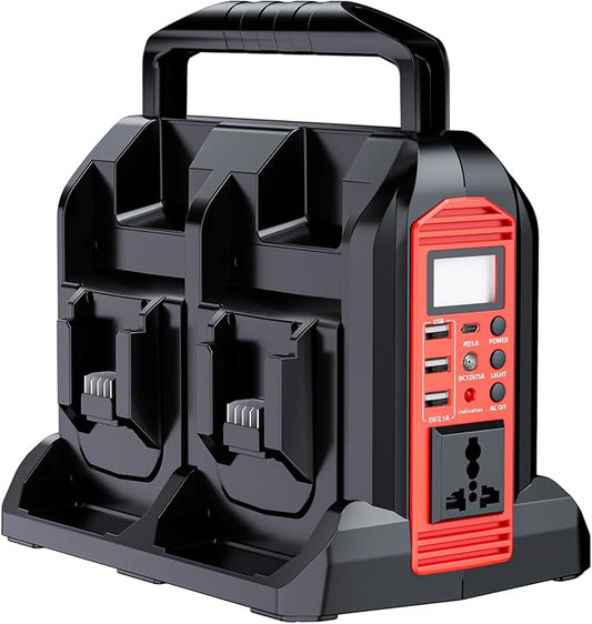 Power Inverter 4-Port for Milwaukee M18 18V Battery, 350W Power Supply Inverter Pure Sine Wave, Converter DC 18V to AC 120V for Outdoor & Emergency Power Supply [ Battery Not Included ]