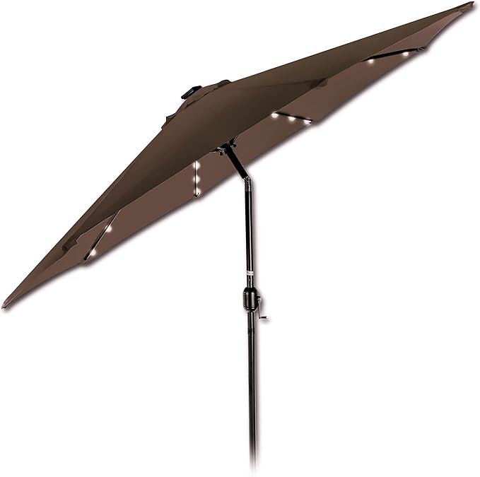 Trademark Innovations Deluxe Solar Powered LED Lighted Patio Umbrella - 9'