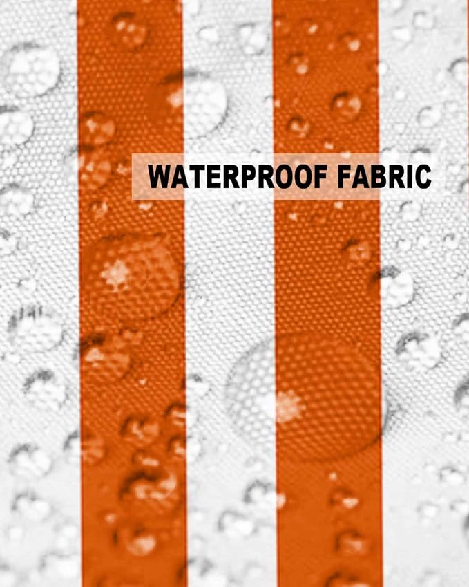 Outdoor Waterproof Throw Pillow Covers 24x24in, Orange Geometric Stripes Cushions for Garden Patio Furniture Chairs Set of 2, Abstract Fall Home Decor Couch Sofa Polyester Pillow Cases