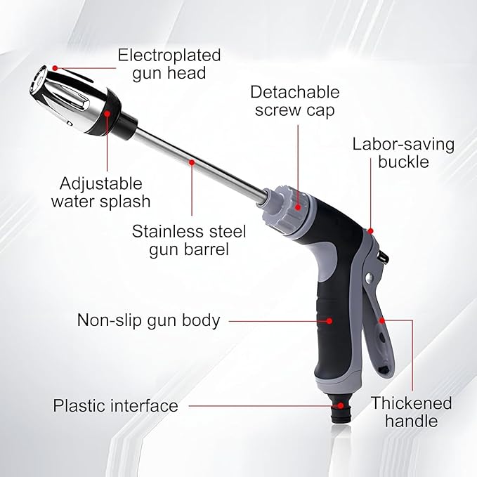 Pressure Washer 15x More Powerful Than Hoses, Handheld Power Washer with 360° Rotating Nozzle, 3 Spray Modes, Tool-Free Installation-Driveway & Outdoor Cleaning