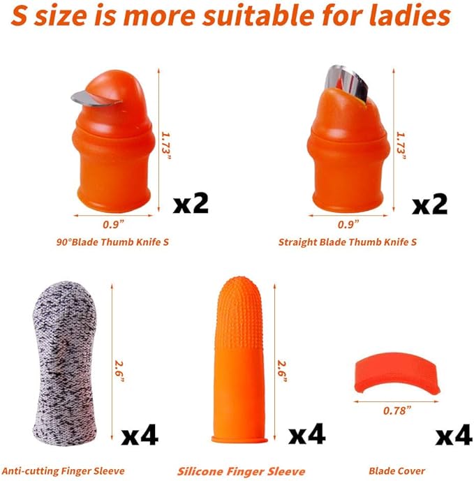 YBB 12 Pcs Gardening Silicone Thumb Knife Harvesting Tool, Separator Finger Plant Fruit Picking Knife Garden Tool (S)