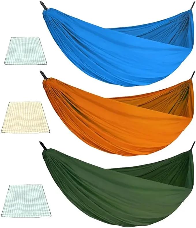 Hammocks, Beach Hammock Travel for Camp Double Single Person Hangable On Trees Bed,for Outside(Sapphire)