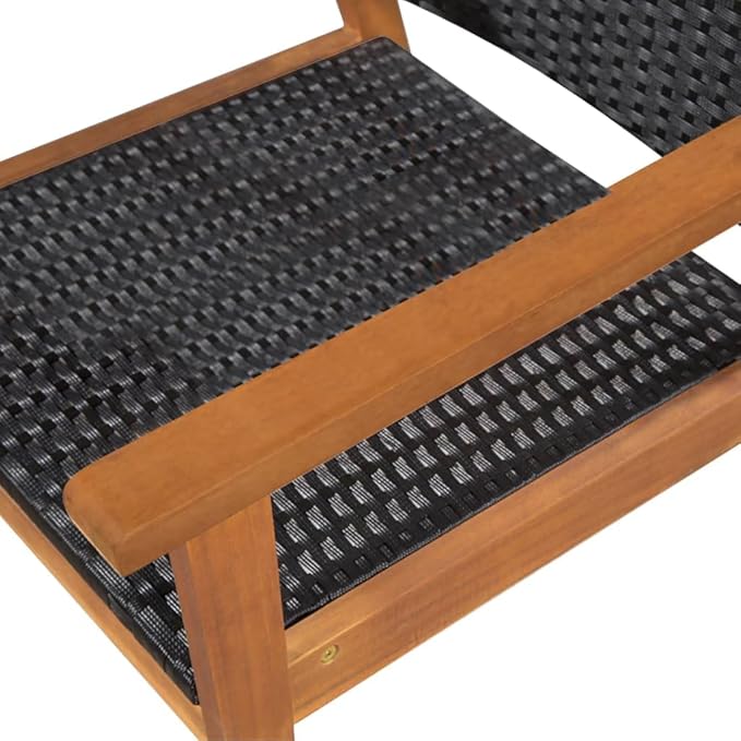5 Piece Patio Dining Set, Outdoor Sofa Sets Patio Conversation Set Outdoor Lounge Sets Front Porch Furniture for Garden Piazza Exhibition Negotiation Area Poly Rattan Black and Brown