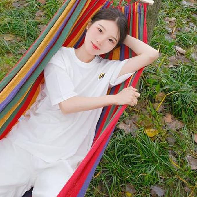 Outdoor Hammock Anti-Rollover Travel Camping Portable Hammock Hanging Chair Outdoor Portable Camping Travel Equipment (Color : Red, Size : 190 * 80cm)