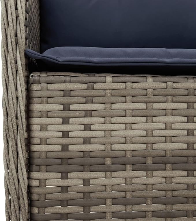 Backyard Furniture Patio Conversation Sets Outdoor Seating 5 Piece Patio Dining Set with Cushions Gray Poly Rattan Suitable for Gardens, Balconies, Decks