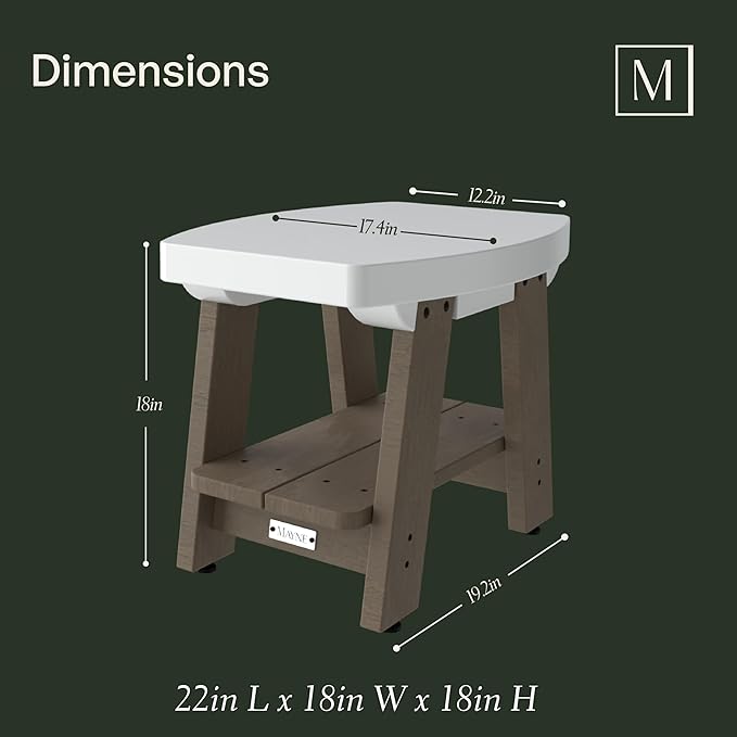 Mayne Mesa Outdoor Patio Conversation Set – Modern Adirondack-Style Chairs with Wood-Tone Arms and Matching Side Table – Weather-Resistant Furniture