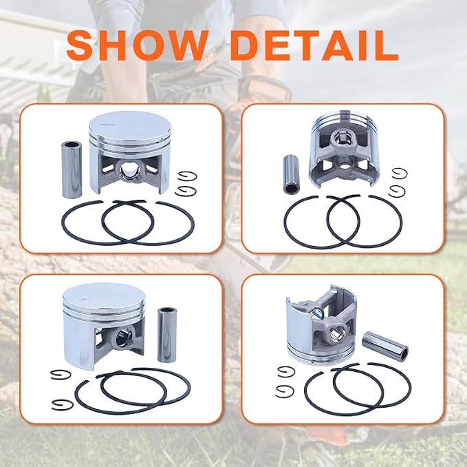 50MM Piston Kt for Stihl 044 MS440 W/Rings 12MM Wrist Pin Chainsaw 1128 030 2015, Piston Kit, Piston Needle Bearing, Oil Seal