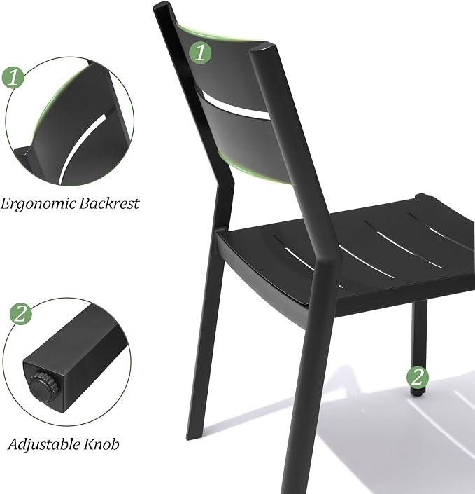 Pellebant 11-Piece Aluminum Outdoor Dining Set for 10, Stackable Contoured Seat Chairs with 17.3" Depth, Expandable Patio Table – Weather-Resistant Furniture for Deck, Porch & Backyard