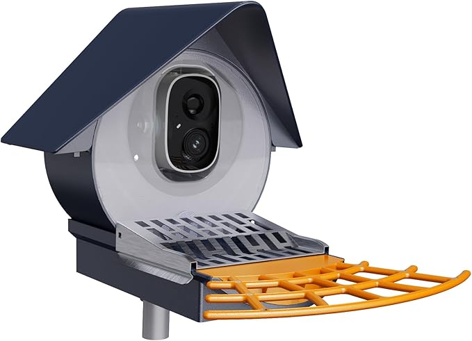 Birdkiss Smart Camera Bird Feeder with Squirrel Proof Seed Guard, AI Identifies Birds, Auto Captures Full HD Videos & Instant Notifications, Ideal for Bird Lovers, Deep Blue