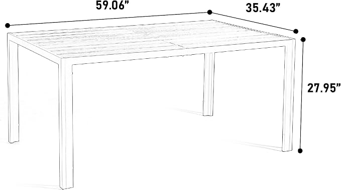 GDFStudio 7-Piece Patio Dining Set, Outdoor Table with 6 Stackable Chairs, Rectangular Metal Dining Table, Breathable Textilene Seating for Backyard, Deck, Garden & Outdoor Entertaining, Brown