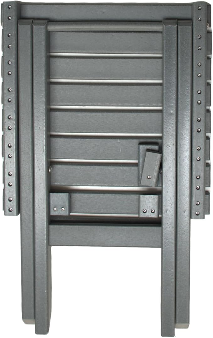 Outdoor Side Table Patio HDPE Small Outside Plastic Folding End Tables for Porch, Patio, Adirondack, Pool, Indoor, Deck, Balcony, Coffee, Grey