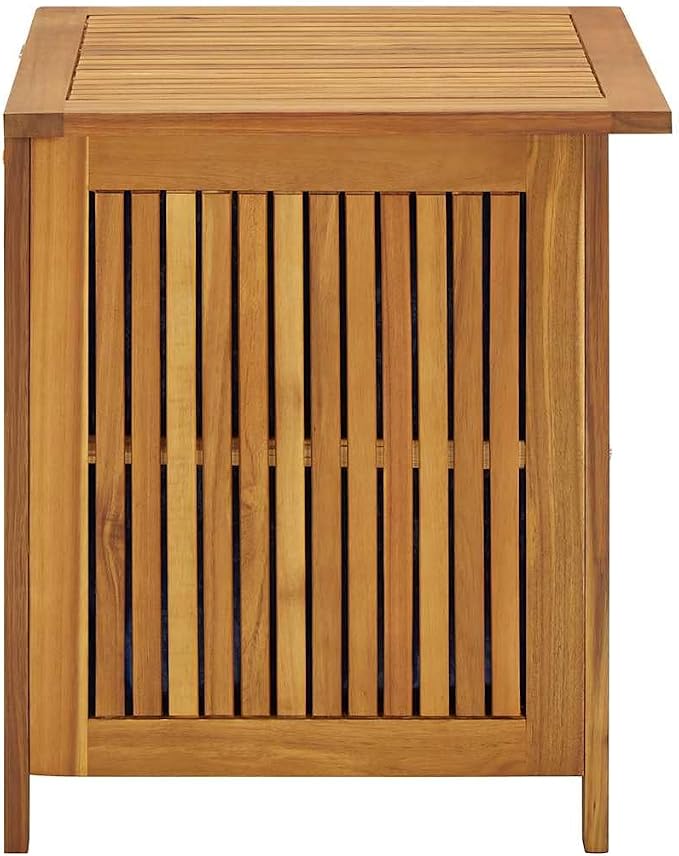 Outdoor Storage Box Solid Acacia Wood Patio Deck Chest for Garden Conservatory Entryway 23.6 x 19.7 x 22.8 Inch Rectangular Brown