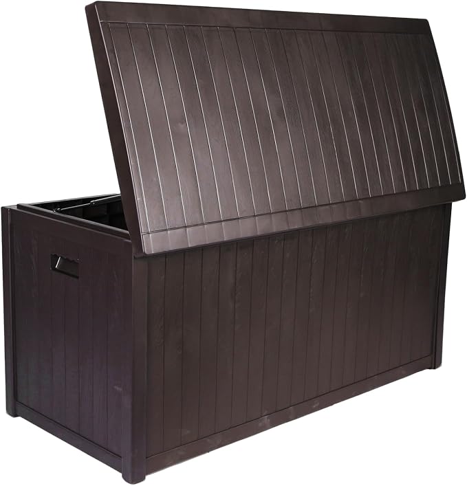 Large Deck Patio Box Lockable Organization and Storage Box Waterproof for Furniture Outdoor Cushions Garden Pool Tools