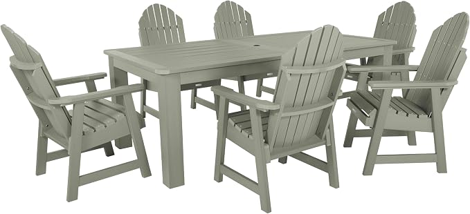Highwood Hamilton Adirondack 7pc Dining Set, 84" x 42", Dining Height, Eucalyptus