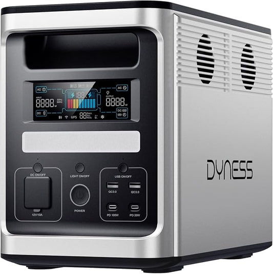DYNESS 1536Wh Portable Power Station, 1800W AC Output (3600W Surge), 50 Min to 80% Fast Charging, Upgraded LiFePO4 Battery Backup for Home Backup, Camping, RV, Blackout