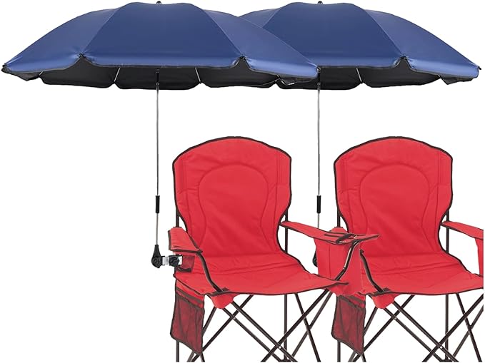 Beach Chair Umbrella with Universal Clamp,360° Adjustable Sunshade Umbrella,Clip on Parasols for Patio,Wheelchairs,Golf Carts