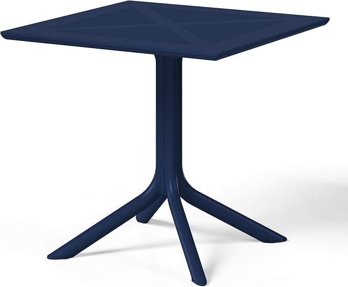 WestinTrends Playa 31.5" Square Plastic Outdoor Patio Dining Table for 4, Navy Blue
