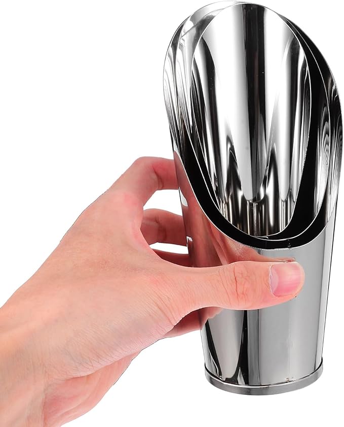 Abaodam 3pcs Stainless Steel Soil Scoop Set Gardening Hand Tools for Planting Succulents and Bonsai with Bucket-Shaped Shovels in Small, Medium, Large Sizes