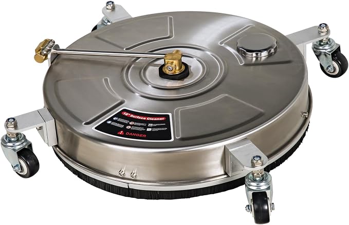 SCITOO 18" Pressure Washer Surface Cleaner 4000 PSI with 4 Wheels,1/4" Quick Connector and Washer Accessories for Concrete, Patio, Sidewalk, Deck and Driveways