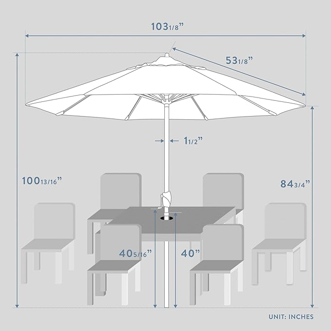 California Umbrella 8-Year Protection 9 Ft Outdoor Patio Umbrella, Solstice Fade-Resistant Fabric, Auto-Tilt, Heavy Duty Aluminum Frame, 8 Reinforced Ribs for Pool or Deck, Black Pole, Lemon