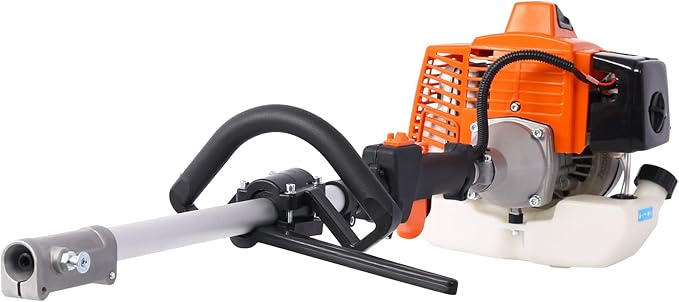 63CC 2-Cycle String Trimmer Edger Weed Eater, 4-in-1 Multi Garden Tools with Gas Pole Saw, Hedge Trimmer, Grass Trimmer and Brush Cutter EPA Compliant, Lawn Mower Weed Wacker for Yard Lawn (Orange)