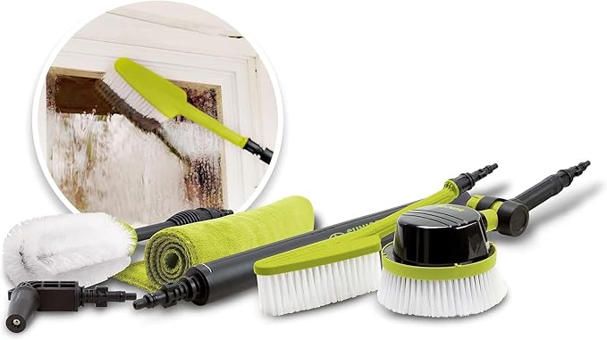 Sun Joe Auto Car Cleaning Kit for Pressure Washers up to 3500-PSI – Includes Rotating, Feather & Wheel Brushes, Turbo Nozzle, Microfiber Cloths for Vehicle & Outdoor Surface Washing, SPX-ACS-MAX RA
