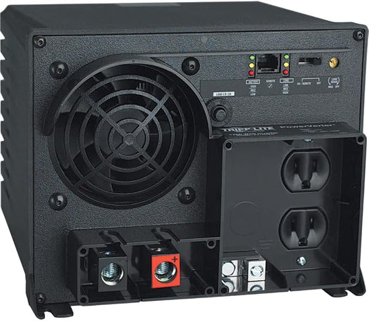 Tripp Lite Power Industrial Inverter, 2000W, 12VDC, 120V, RJ45, 5-15R 2-Outlets for RVs,Trucks, Fleet Vehicles & Emergency Vehicles, 1 Year Warranty (PV2000FC)