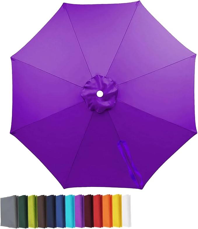 Garden Umbrella Replacement Canopy, Patio Umbrella Cover, 6.6ft-13ft Water Resistant Yard Parasol Top Cover, 6 Ribs 8 Ribs Beach Umbrella Canopy for Outdoor Poolside Balcony