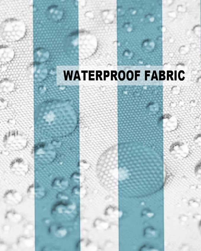 Outdoor Waterproof Throw Pillow Covers 24x24in, Aqua Green Striped Cushions for Garden Patio Furniture Chairs Set of 2, Geometric Line Home Decor Couch Sofa Polyester Pillow Cases