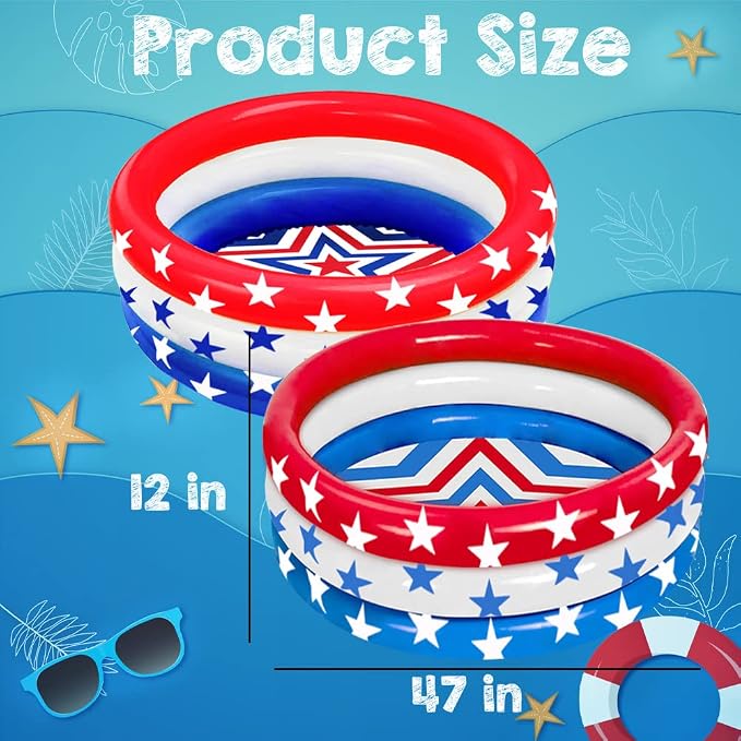 2 Pack Inflatable Kiddie Pool, 47.5"x12" Inflatable Swimming Pool for Kids Summer Fun, Inflatable Baby Ball Pit Pool for Indoor Outdoor Water Fun Swimming Pool Center