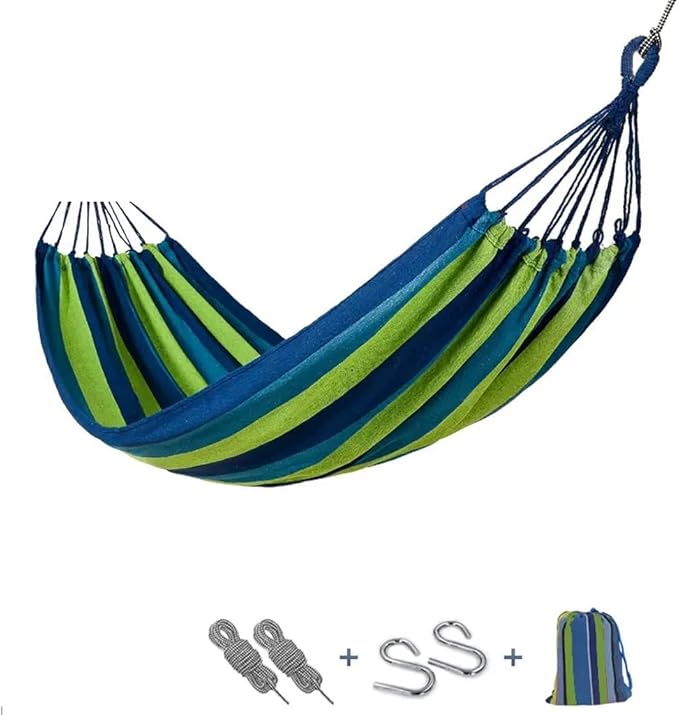 Outdoor Hammock Anti-Rollover Travel Camping Portable Hammock Hanging Chair Outdoor Portable Camping Travel Equipment (Color : Green, Size : 200 * 150cm)