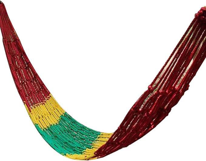 BNEI Outdoor Hammock, Rope net Hammock, Breathable, max. Load 100kg, 110 * 210 cm, Includes Cable, Hooks and Storage Bag