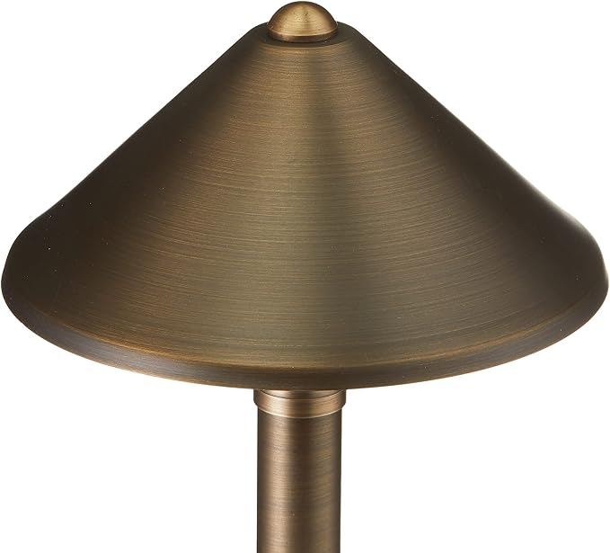 VOLT Conehead 12V Brass Path Light (Bronze) & 3W 2700K G4 LED Bulb | 12-Foot Diameter Illumination, 300 Lumens, Warm White Light, Low Voltage, Ideal for Pathway Walkway Garden Driveway or Patio