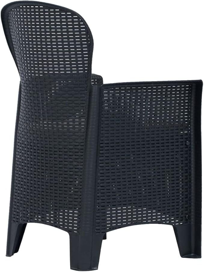 Bistro Set,Patio Lounge Set,Outdoor Patio Furniture,Outdoor Chat Conversation Set,Garden Furniture Sets,for Patio,Backyard,Garden,Outdoor,7 Piece Plastic Anthracite Rattan Look