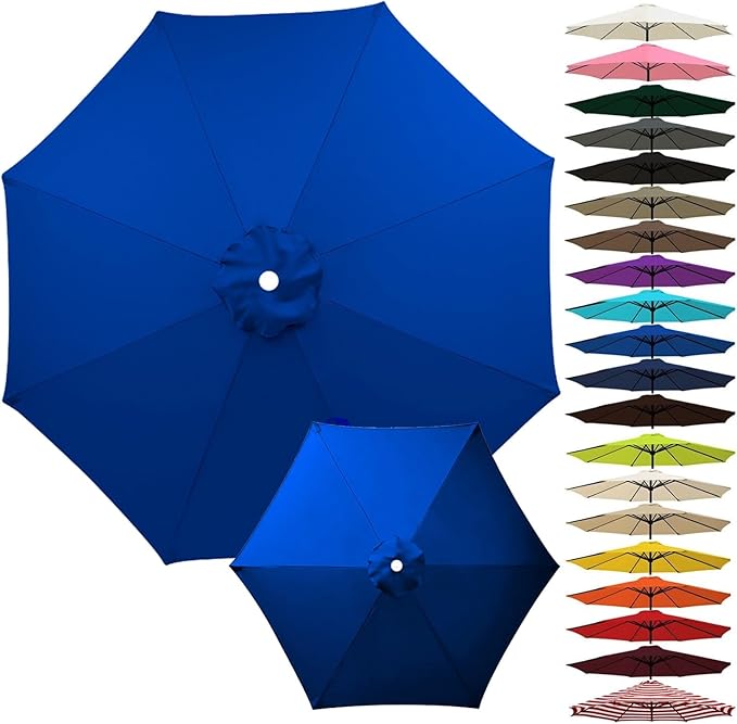 Outdoor Umbrella Replacement Canopy, Patio Umbrella Replacement Top Cover, Outdoor Umbrella Replacement Cloth, 6.5-13.1ft Waterproof UV-Resistant Fabric, for Garden Pool, Canopy Only