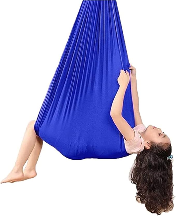 Kids Therapy Swing Indoor Outdoor Cuddle Hammock with Special Needs Snuggle Swing for Children with Autism ADHD Aspergers Sensory Integration (Color : Blue, Size : 150 * 280CM/59 * 110in)
