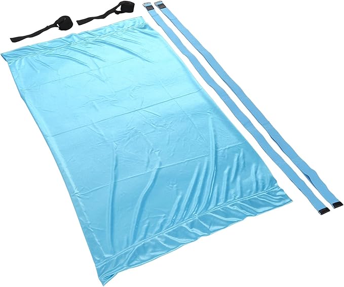 Yoga Hammock Handstand Split Leg Stretchable Aerial Yoga Swing, Adjustable Portable Elastic Hammock with Door Anchors and Straps for Home Gym Yoga Training (Sky Blue)