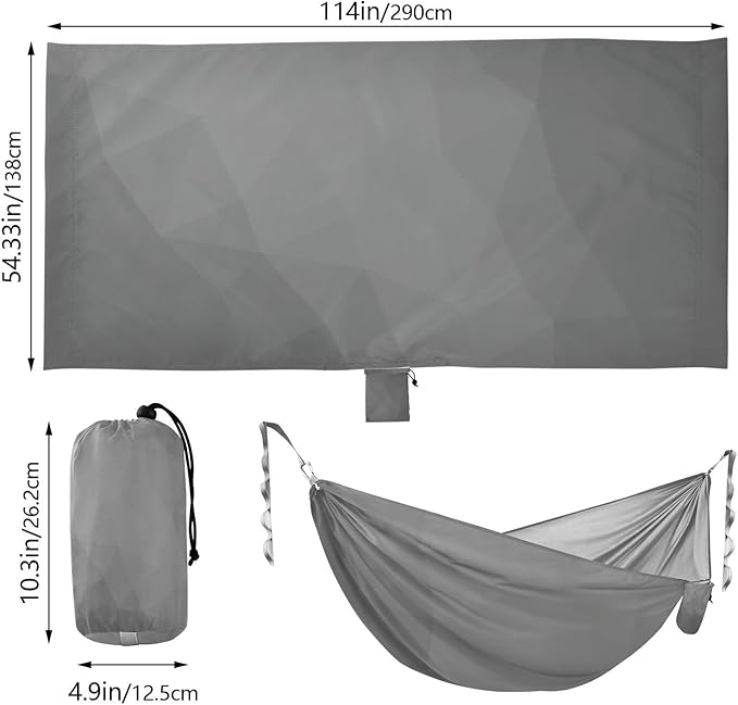 Gray Gradient 330lb Capacity Hammocks for Camping with Tree Straps Tree Hammock for Patio Backyard Lounge Base hamaca para acampar