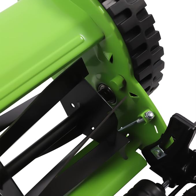 Manual Lawn Mower, 18 Inch 5 Blade Push Reel Lawn Mower with Grass Catcher Green Walk Behind Grass Catcher for Sidewalks, Park Greenings, Factory Greenings, Meadow Forests, Residential Villages