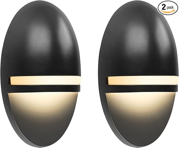 GKOLED 2-Pack Low Voltage LED Post Light, Outdoor Waterproof Landscape Deck Lights with 2W Integrated LED Chips, 9-15V AC/DC, 3000K, Die-cast Aluminum, Matte Black Powder Coated Finish
