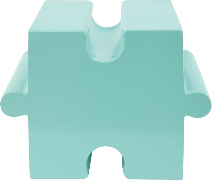 Christopher Knight Home Daton Interlocking Puzzle Outdoor Side Table, Lightweight Concrete Patio Coffee Table, Concave Edge MGO Modular End Table, Creative Set Up for Indoor&Outdoor Use, Mint Green