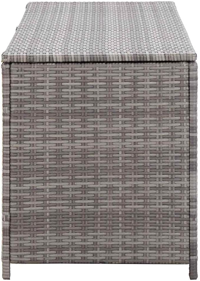 Outdoor Storage Box 4-Piece Set with Poly Rattan and Powder-Coated Steel Frame for Patio Furniture and Garden Storage