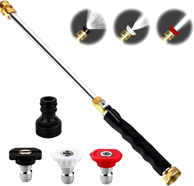 2026 New Power Washer for Garden Hose with 3 high-Pressure nozzles, Pressure Washer, High Pressure Water for Patio Garden Outdoor Cleaning (1 Set)